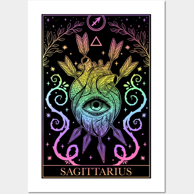 Zodiac sign tarot card Sagittarius Wall Art by OccultOmaStore